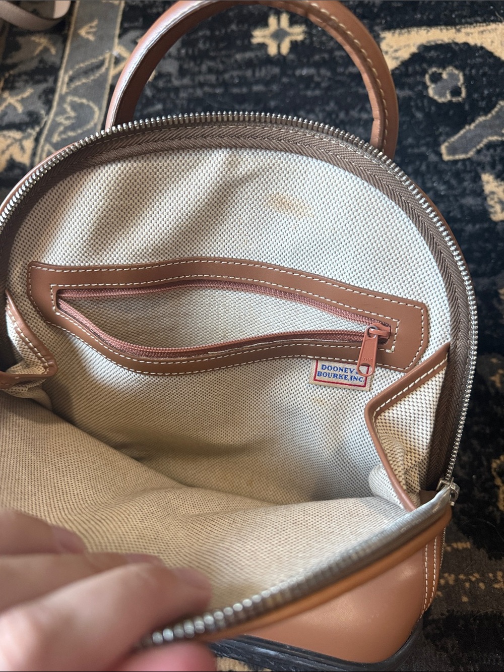Dooney & Bourke Brown Leather Mini Backpack - Picture 3 of 3